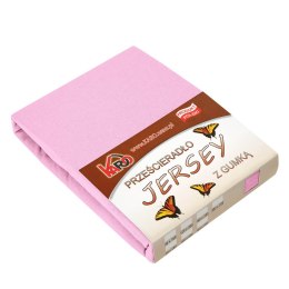Prześcieradło jersey z gumką 90x200 różowe jasne 018 grube 150g/m2 KARO