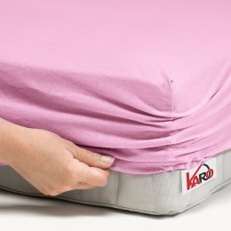 Prześcieradło jersey z gumką 90x200 różowe jasne 018 grube 150g/m2 KARO