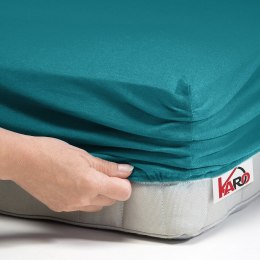 Prześcieradło jersey z gumką 90x200 turkusowe morskie 048 grube 150g/m2 KARO
