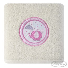 Ręcznik dziecięcy 50x90 Baby 19 kremowy różowy słonik 500 gsm Eurofirany