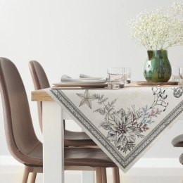 Obrus 100x100 gobelinowy popielaty srebrny świąteczny Eurofirany
