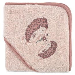 Okrycie kąpielowe 100x100 Baby 68 różowy jeże ręcznik z kapturkiem 350 g/m2 Eurofirany