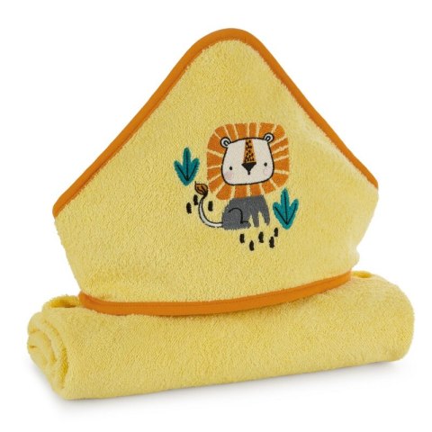 Okrycie kąpielowe 100x100 Baby 69 pomarańczowy lew ręcznik z kapturkiem 350 g/m2 Eurofirany Okrycie kąpielowe 100x100 Baby 69 pomarańczowy lew ręcznik z kapturkiem 350 g/m2 Eurofirany