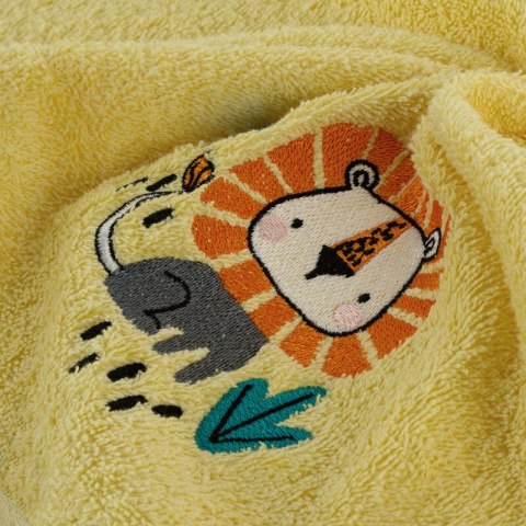 Okrycie kąpielowe 100x100 Baby 69 pomarańczowy lew ręcznik z kapturkiem 350 g/m2 Eurofirany Okrycie kąpielowe 100x100 Baby 69 pomarańczowy lew ręcznik z kapturkiem 350 g/m2 Eurofirany