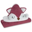 Okrycie kąpielowe 100x100 Baby 70 różowy lisek ręcznik z kapturkiem 350 g/m2 Eurofirany Okrycie kąpielowe 100x100 Baby 70 różowy lisek ręcznik z kapturkiem 350 g/m2 Eurofirany