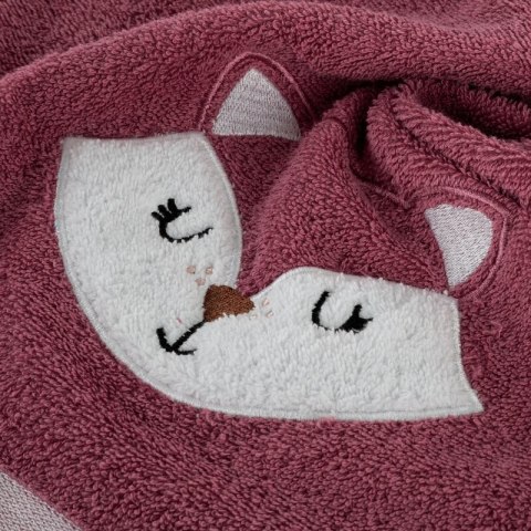 Okrycie kąpielowe 100x100 Baby 70 różowy lisek ręcznik z kapturkiem 350 g/m2 Eurofirany Okrycie kąpielowe 100x100 Baby 70 różowy lisek ręcznik z kapturkiem 350 g/m2 Eurofirany