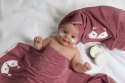 Okrycie kąpielowe 100x100 Baby 70 różowy lisek ręcznik z kapturkiem 350 g/m2 Eurofirany Okrycie kąpielowe 100x100 Baby 70 różowy lisek ręcznik z kapturkiem 350 g/m2 Eurofirany
