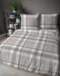 Pościel bawełniana 160x200 beżowa biała kratka 5246 B Bawełna 48 Pościel bawełniana 160x200 beżowa biała kratka 5246 B Bawełna 48