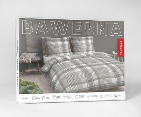 Pościel bawełniana 160x200 beżowa biała kratka 5246 B Bawełna 48 Pościel bawełniana 160x200 beżowa biała kratka 5246 B Bawełna 48
