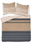 Pościel bawełniana 220x200 beżowa kremowa grafitowa pasy 5245 A Bawełna 48 Pościel bawełniana 220x200 beżowa kremowa grafitowa pasy 5245 A Bawełna 48