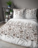 Pościel bawełniana 220x200 biała beżowa ciemna kwiatki 5252 B Bawełna 48 Pościel bawełniana 220x200 biała beżowa ciemna kwiatki 5252 B Bawełna 48