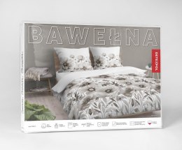 Pościel bawełniana 220x200 biała beżowa szara kwiaty 5249 A Bawełna 48