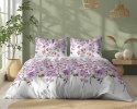 Pościel bawełniana 220x200 biała fioletowa kwiatki 5252 A Bawełna 48 Pościel bawełniana 220x200 biała fioletowa kwiatki 5252 A Bawełna 48