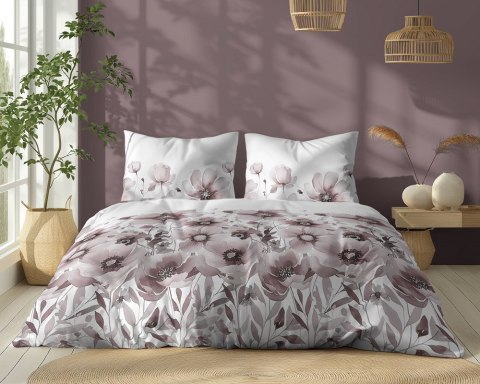 Pościel bawełniana 220x200 biała różowa kwiaty 5249 B Bawełna 48 Pościel bawełniana 220x200 biała różowa kwiaty 5249 B Bawełna 48
