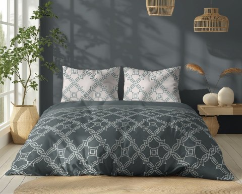 Pościel bawełniana 220x200 grafitowa kremowa zielona ciemna geometria 5251 A Bawełna 48 Pościel bawełniana 220x200 grafitowa kremowa zielona ciemna geometria 5251 A Bawełna 48