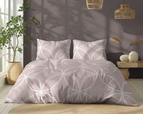 Pościel bawełniana 220x200 różowa biała geometria 5247 B Bawełna 48 Pościel bawełniana 220x200 różowa biała geometria 5247 B Bawełna 48