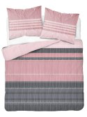 Pościel bawełniana 220x200 różowa grafitowa pudrowa pasy 5245 B Bawełna 48 Pościel bawełniana 220x200 różowa grafitowa pudrowa pasy 5245 B Bawełna 48