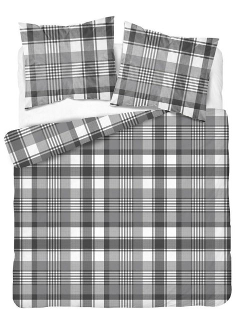 Pościel bawełniana 220x200 szara grafitowa biała kratka 5246 A Bawełna 48 Pościel bawełniana 220x200 szara grafitowa biała kratka 5246 A Bawełna 48