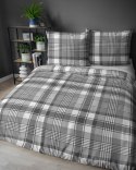 Pościel bawełniana 220x200 szara grafitowa biała kratka 5246 A Bawełna 48 Pościel bawełniana 220x200 szara grafitowa biała kratka 5246 A Bawełna 48