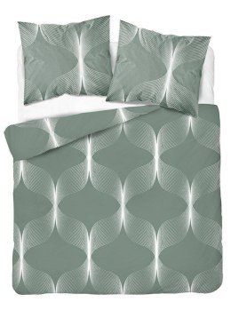 Pościel bawełniana 220x200 zielona biała geometria 5253 B Bawełna 48