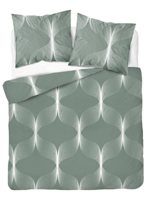 Pościel bawełniana 220x200 zielona biała geometria 5253 B Bawełna 48 Pościel bawełniana 220x200 zielona biała geometria 5253 B Bawełna 48