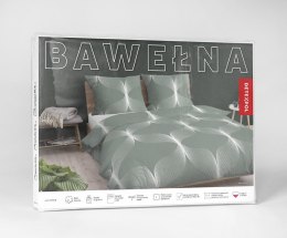 Pościel bawełniana 220x200 zielona biała geometria 5253 B Bawełna 48