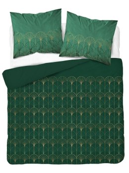 Pościel bawełniana 220x200 zielona butelkowa złota geometria 5244 B Bawełna 48