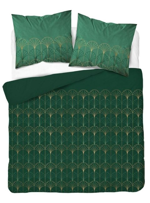 Pościel bawełniana 220x200 zielona butelkowa złota geometria 5244 B Bawełna 48 Pościel bawełniana 220x200 zielona butelkowa złota geometria 5244 B Bawełna 48