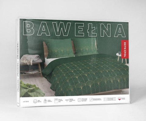 Pościel bawełniana 220x200 zielona butelkowa złota geometria 5244 B Bawełna 48 Pościel bawełniana 220x200 zielona butelkowa złota geometria 5244 B Bawełna 48