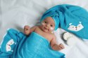 Rękawica kąpielowa bawełniana dziecięca frotte - niebieska z liskiem - Eurofirany Rękawica kąpielowa bawełniana dziecięca frotte - niebieska z liskiem - Eurofirany