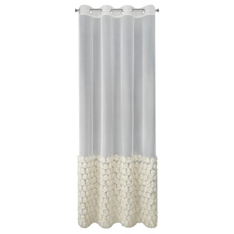 Zasłona 140x250 Roses 2 kremowa z aplikacją w kształcie róż gotowa na przelotkach Eurofirany Zasłona 140x250 Roses 2 kremowa z aplikacją w kształcie róż gotowa na przelotkach Eurofirany