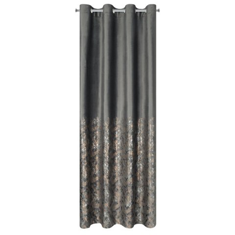 Zasłona 140x250 Tori grafitowa złota gałązki gotowa na przelotkach Eurofirany Zasłona 140x250 Tori grafitowa złota gałązki gotowa na przelotkach Eurofirany