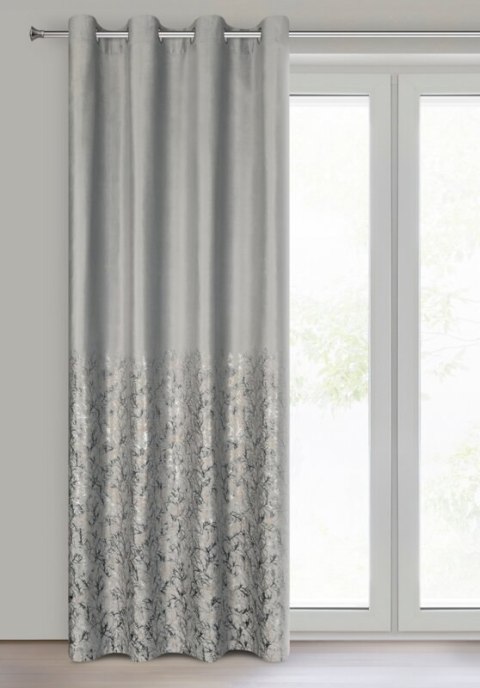 Zasłona 140x250 Tori srebrna złota gałązki gotowa na przelotkach Eurofirany Zasłona 140x250 Tori srebrna złota gałązki gotowa na przelotkach Eurofirany