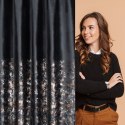 Zasłona 140x270 Mariela czarna złota welurowa gotowa na taśmie Eurofirany Zasłona 140x270 Mariela czarna złota welurowa gotowa na taśmie Eurofirany