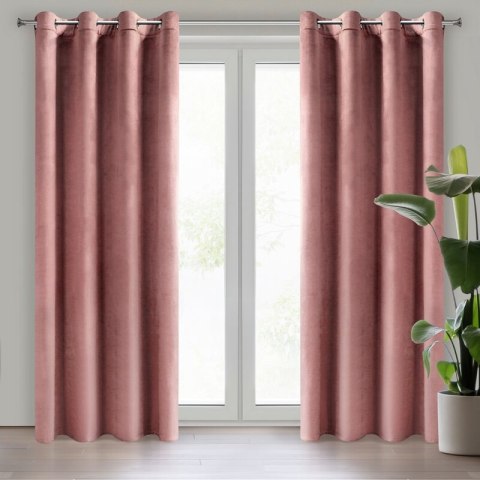 Zasłona gotowa na przelotkach 140x250 różowa ciemna welurowa Rosa Zasłona gotowa na przelotkach 140x250 różowa ciemna welurowa Rosa