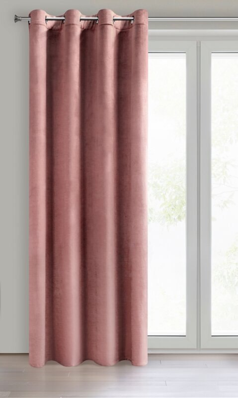 Zasłona gotowa na przelotkach 140x250 różowa ciemna welurowa Rosa Zasłona gotowa na przelotkach 140x250 różowa ciemna welurowa Rosa