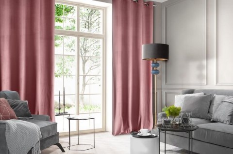 Zasłona gotowa na przelotkach 140x250 różowa ciemna welurowa Rosa Zasłona gotowa na przelotkach 140x250 różowa ciemna welurowa Rosa