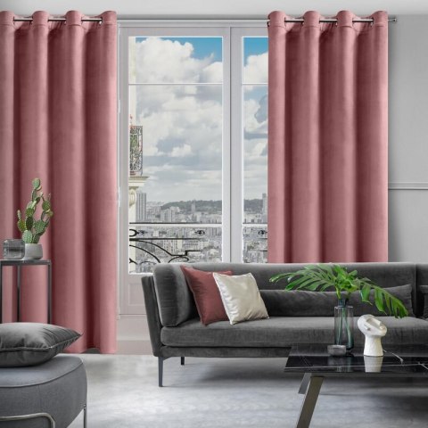 Zasłona gotowa na przelotkach 140x250 różowa ciemna welurowa Rosa Zasłona gotowa na przelotkach 140x250 różowa ciemna welurowa Rosa