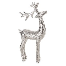 Figurka świąteczna Jeleń 14x5x31 srebrna Eurofirany