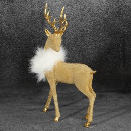 Figurka świąteczna Jeleń 16x5x34 złota Eurofirany