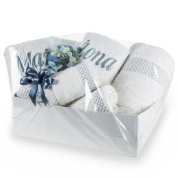 Komplet ręczników Danny 2 szt 30x50 + 2 szt 50x90 + 2 szt 70x140 Mąż i Żona biały zestaw upominkowy 500g/m2 T/0755 Eurofirany