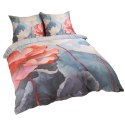 Pościel satynowa 140x200 Kwiaty niebieska czerwona 12406 SATYNLOVE PREMIUM Pościel satynowa 140x200 Kwiaty niebieska czerwona 12406 SATYNLOVE PREMIUM