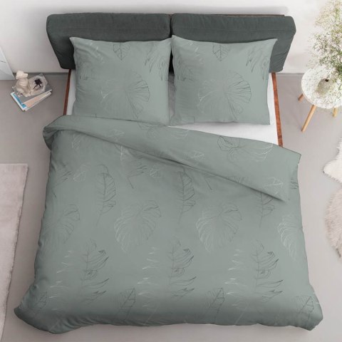 Pościel satynowa 160x200 4826 B seledynowa ciemna liście Home Satin 59 Pościel satynowa 160x200 4826 B seledynowa ciemna liście Home Satin 59