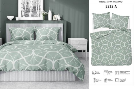 Pościel satynowa 160x200 5232 A seledynowa ciemna kremowa geometria Home Satin 59 Pościel satynowa 160x200 5232 A seledynowa ciemna kremowa geometria Home Satin 59