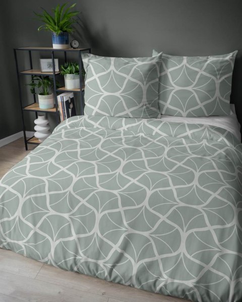 Pościel satynowa 160x200 5232 A seledynowa ciemna kremowa geometria Home Satin 59 Pościel satynowa 160x200 5232 A seledynowa ciemna kremowa geometria Home Satin 59
