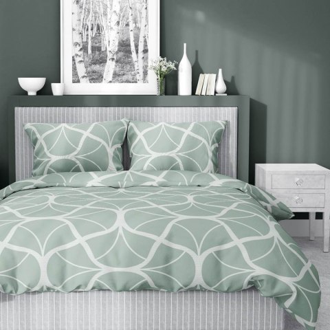 Pościel satynowa 160x200 5232 A seledynowa ciemna kremowa geometria Home Satin 59 Pościel satynowa 160x200 5232 A seledynowa ciemna kremowa geometria Home Satin 59