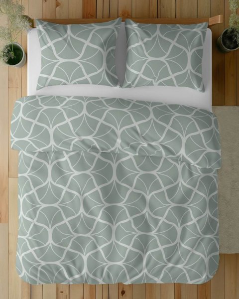 Pościel satynowa 160x200 5232 A seledynowa ciemna kremowa geometria Home Satin 59 Pościel satynowa 160x200 5232 A seledynowa ciemna kremowa geometria Home Satin 59
