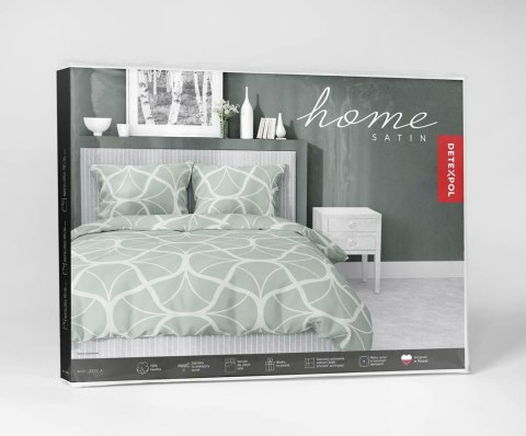Pościel satynowa 160x200 5232 A seledynowa ciemna kremowa geometria Home Satin 59 Pościel satynowa 160x200 5232 A seledynowa ciemna kremowa geometria Home Satin 59
