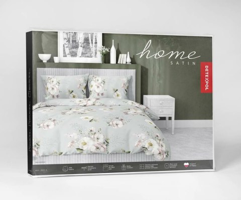 Pościel satynowa 160x200 5233 A szara biała różowa kwiaty Home Satin 59 Pościel satynowa 160x200 5233 A szara biała różowa kwiaty Home Satin 59