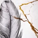 Pościel satynowa 180x200 22404 biała czarna złota pióra bawełniana Panel Pościel satynowa 180x200 22404 biała czarna złota pióra bawełniana Panel
